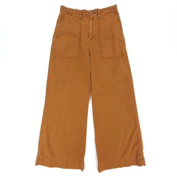 THE GREAT Ranger Baggy Straight Ankle Crop Utility Pants Military Rust Brown 26 - Picture 1 of 7